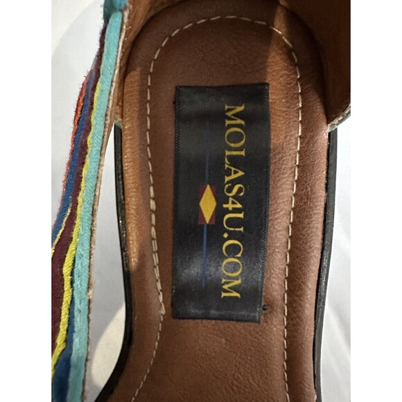 MOLAS4U Size EU36.5 US 6.5 multicolored Sandals Back Zip 2.5” Heel Wedge Shoes - Picture 7 of 8